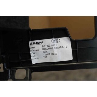 Audi A4 8W (RHD / Rechtslenker) Abdeckung Fussraum 8W2863083B