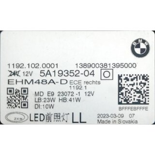 Original BMW 4er G22 G23 G26 G82 5A19352 LED Scheinwerfer rechts
